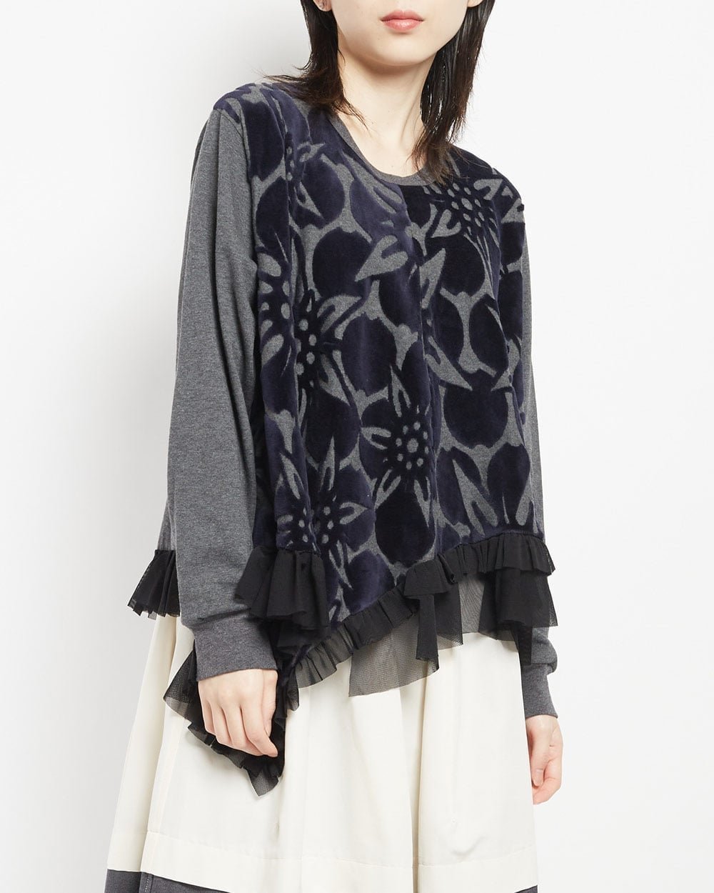 【ゴム/gomme】のヘムフリルT インテリア・キッズ・メンズ・レディースファッション・服の通販 founy(ファニー) 　ファッション　Fashion　レディースファッション　Fashion for Women　おすすめ　Recommended / Our Picks　チュール　Tulip, Tulip Motif　フレア　Flare, Flared　ヘムライン　Hemline, Bottom Cut　ボトム　Bottoms, Lower Wear　ポケット　Pocket, Pocket Detail　ラウンド　Round, Round Neck　エレガント 上品　Elegant　今季　This Season, Current Season　グレー|ID: prp329100004824849 ipo3291000000035114623