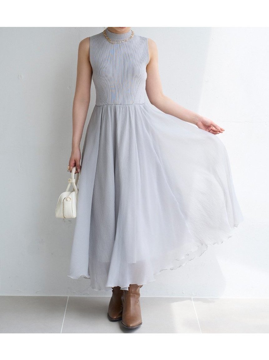 【リリーブラウン/Lily Brown】の【WEB限定カラー/00サイズ】フレアニットドッキングワンピース 人気、トレンドファッション・服の通販 founy(ファニー) 　雑誌掲載アイテム　Magazine Picks & Fashion Features　ファッション雑誌　Fashion Magazines　クラッシィ　CLASSY.　ファッション　Fashion　レディースファッション　Fashion for Women　ワンピース　Dresses　9月号　September Issue　シンプル　Simple, Minimal　スマート　Smart, Elegant　雑誌　Magazine, Fashion Magazine　ドッキング　Docking, Mixed Material　バランス　Balance, Style Balance　フィット　Fit, Slim Fit　フレア　Flare, Flared　リブニット　Rib Knit, Ribbed Knit　 other-1|ID: prp329100004824852 ipo3291000000035092398