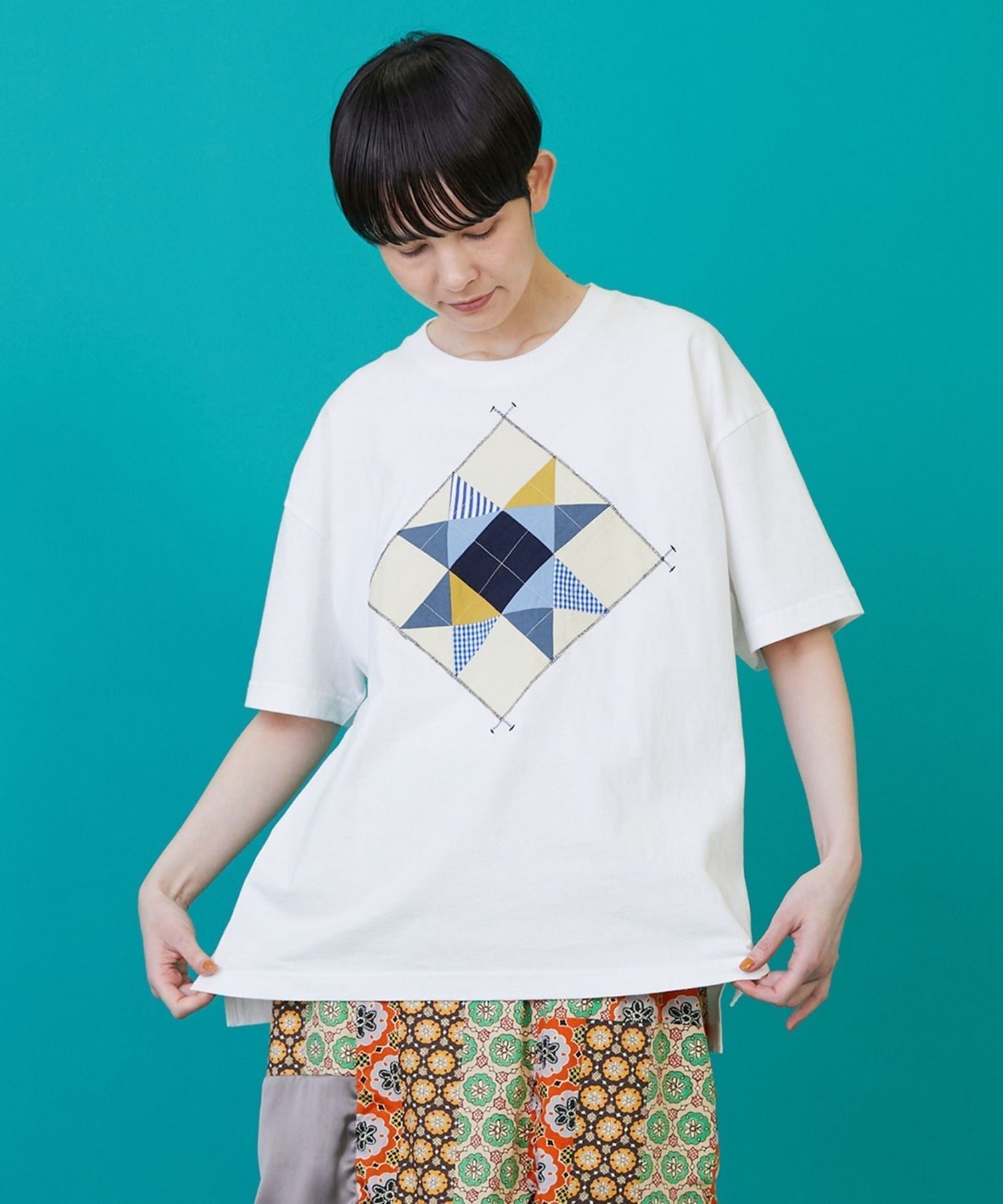 【フラボア/FRAPBOIS】のキルティックT 人気、トレンドファッション・服の通販 founy(ファニー) 　ファッション　Fashion　レディースファッション　Fashion for Women　ハンド　Hand, Handmade　パッチワーク　Patchwork, Mixed Fabric　フロント　Front, Front Design　プリント　Print, Printed Pattern　モチーフ　Motif, Design Theme　リラックス　Relax, Relaxed Fit　 other-1|ID: prp329100004824874 ipo3291000000035092689