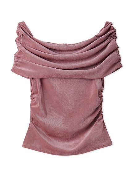 【セルフォード/CELFORD】のオフショルチュールベロアトップス インテリア・キッズ・メンズ・レディースファッション・服の通販 founy(ファニー) 　ファッション　Fashion　レディースファッション　Fashion for Women　トップス・カットソー　Cut & Sew Tops　ベロアトップス　Velour Tops / Velvet-Look Items　インナー　Innerwear　ギャザー　Gathered, Ruffled　シアー　Sheer, See-Through　スマート　Smart, Elegant　トレンド　Trend, Trending Now　ベロア　Velour, Soft Velvet　エレガント 上品　Elegant　夏　Summer　PNK[066]|ID: prp329100004824878 ipo3291000000035092809