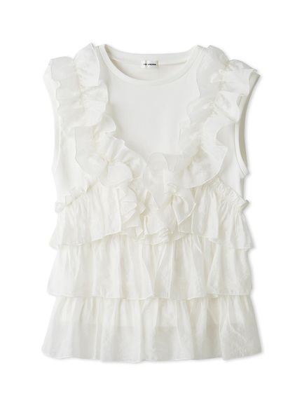 【リリーブラウン/Lily Brown】のフリルドッキング2wayトップス インテリア・キッズ・メンズ・レディースファッション・服の通販 founy(ファニー) 　雑誌掲載アイテム　Magazine Picks & Fashion Features　ファッション雑誌　Fashion Magazines　レイ　Ray　ファッション　Fashion　レディースファッション　Fashion for Women　トップス・カットソー　Cut & Sew Tops　9月号　September Issue　カットソー　Cut and Sewn Top　シンプル　Simple, Minimal　スマート　Smart, Elegant　雑誌　Magazine, Fashion Magazine　ドッキング　Docking, Mixed Material　フィット　Fit, Slim Fit　フリル　Frill, Ruffle　ボトム　Bottoms, Lower Wear　WHT[001]|ID: prp329100004824879 ipo3291000000035092813