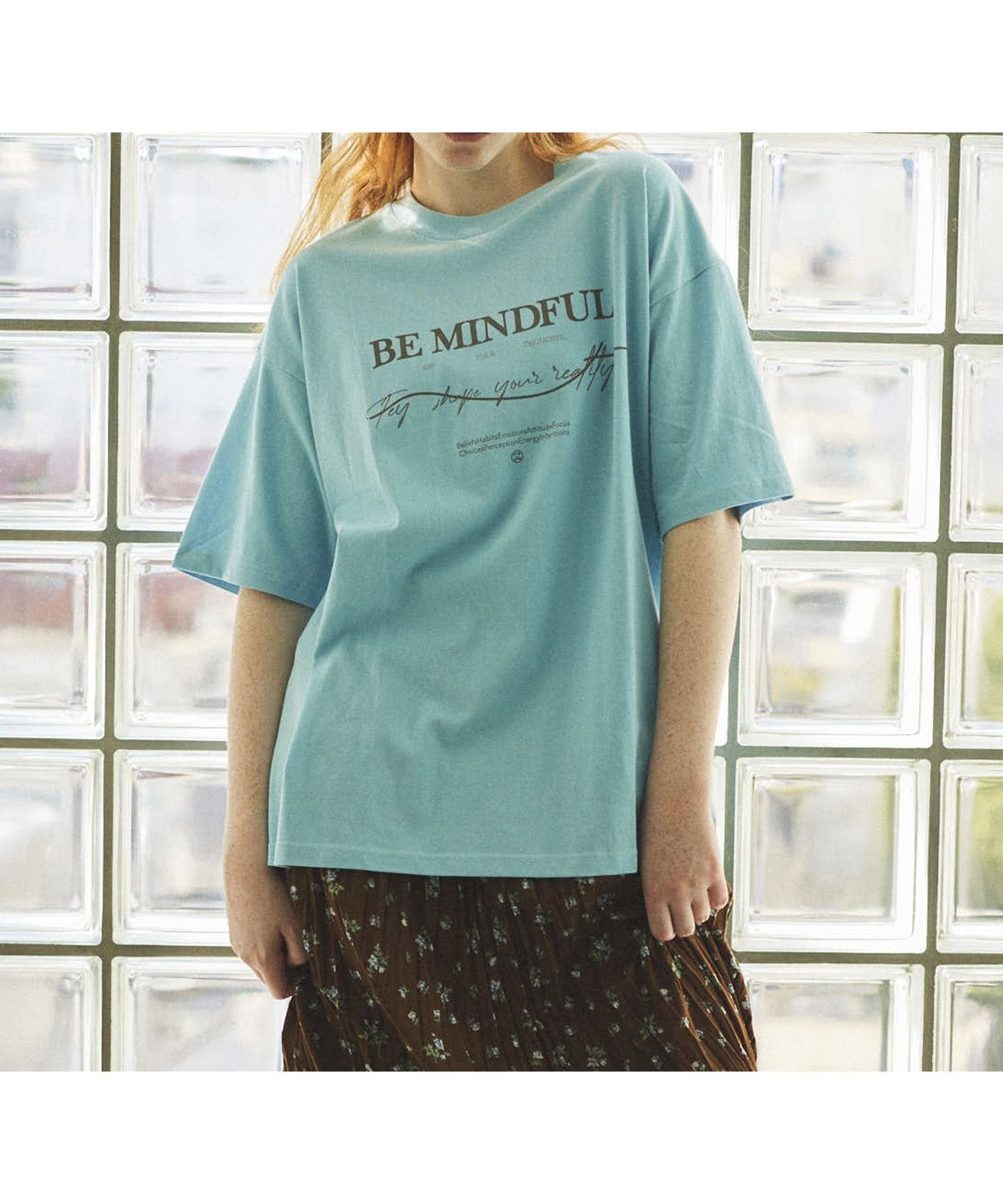 【メゾンスペシャル/MAISON SPECIAL】のBE MINDFUL Logo T-shirt インテリア・キッズ・メンズ・レディースファッション・服の通販 founy(ファニー) 　ファッション　Fashion　レディースファッション　Fashion for Women　トップス・カットソー　Cut & Sew Tops　シャツ・ブラウス・オフィスカジュアル　Elegant Blouses & Button-Ups　ロングTシャツ・Tシャツ　Longline T-Shirts & Tees　ティアードスカート　Tiered Skirt, Flounced Skirt　レース　Lace, Lace Fabric　BLU|ID: prp329100004824901 ipo3291000000035093129