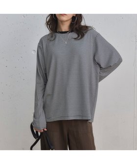【ドゥ アルシーヴ/Doux archives】のボーダーインナーロンTee 人気、トレンドファッション・服の通販 founy(ファニー) ファッション Fashion レディースファッション Fashion for Women トップス・カットソー Cut & Sew Tops ロングTシャツ・Tシャツ Longline T-Shirts & Tees インナー Innerwear シンプル Simple, Minimal ジャケット Jacket, Outerwear ボーダー Border, Stripe |ID:prp329100004824950