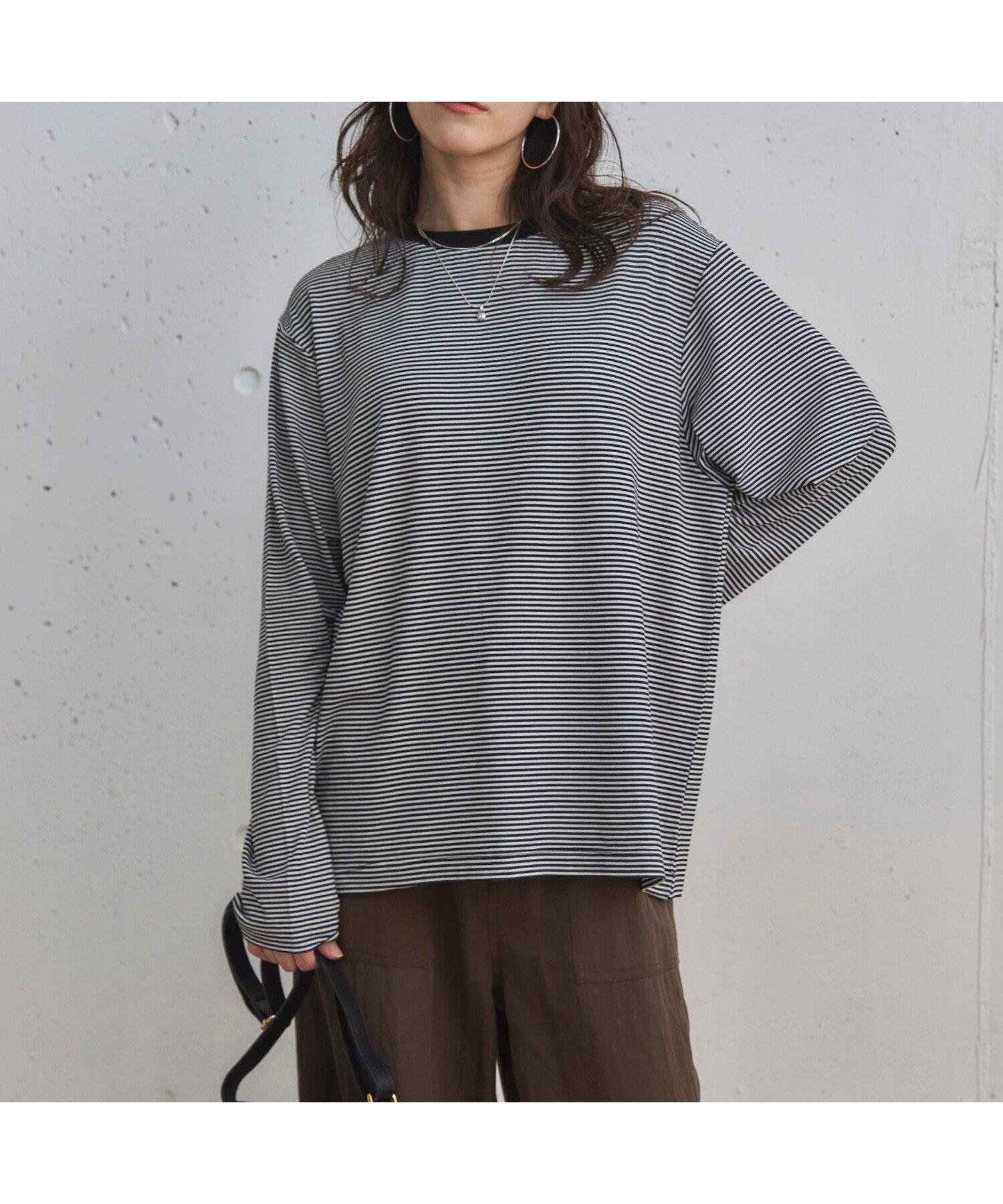 【ドゥ アルシーヴ/Doux archives】のボーダーインナーロンTee 人気、トレンドファッション・服の通販 founy(ファニー) 　ファッション　Fashion　レディースファッション　Fashion for Women　トップス・カットソー　Cut & Sew Tops　ロングTシャツ・Tシャツ　Longline T-Shirts & Tees　インナー　Innerwear　シンプル　Simple, Minimal　ジャケット　Jacket, Outerwear　ボーダー　Border, Stripe　 other-1|ID: prp329100004824950 ipo3291000000035094375