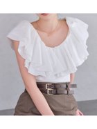 【リリーブラウン/Lily Brown】のデコルテフリルカットトップス 人気、トレンドファッション・服の通販 founy(ファニー) ファッション Fashion レディースファッション Fashion for Women トップス・カットソー Cut & Sew Tops カットソー Cut and Sewn Top シンプル Simple, Minimal スマート Smart, Elegant フェミニン Feminine, Girly フォルム Silhouette, Form フリル Frill, Ruffle thumbnail WHT[001]|ID: prp329100004824960 ipo3291000000035094491