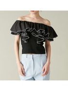 【リリーブラウン/Lily Brown】のデコルテフリルカットトップス 人気、トレンドファッション・服の通販 founy(ファニー) ファッション Fashion レディースファッション Fashion for Women トップス・カットソー Cut & Sew Tops カットソー Cut and Sewn Top シンプル Simple, Minimal スマート Smart, Elegant フェミニン Feminine, Girly フォルム Silhouette, Form フリル Frill, Ruffle thumbnail BLK[009]|ID: prp329100004824960 ipo3291000000035094494