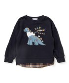 【ベベ オンライン ストア/BEBE ONLINE STORE / KIDS】のはたらくくるま恐竜パッチ刺しゅう*チェック切替トレーナー(80~130cm) ブラック|ID: prp329100004824975 ipo3291000000035094685
