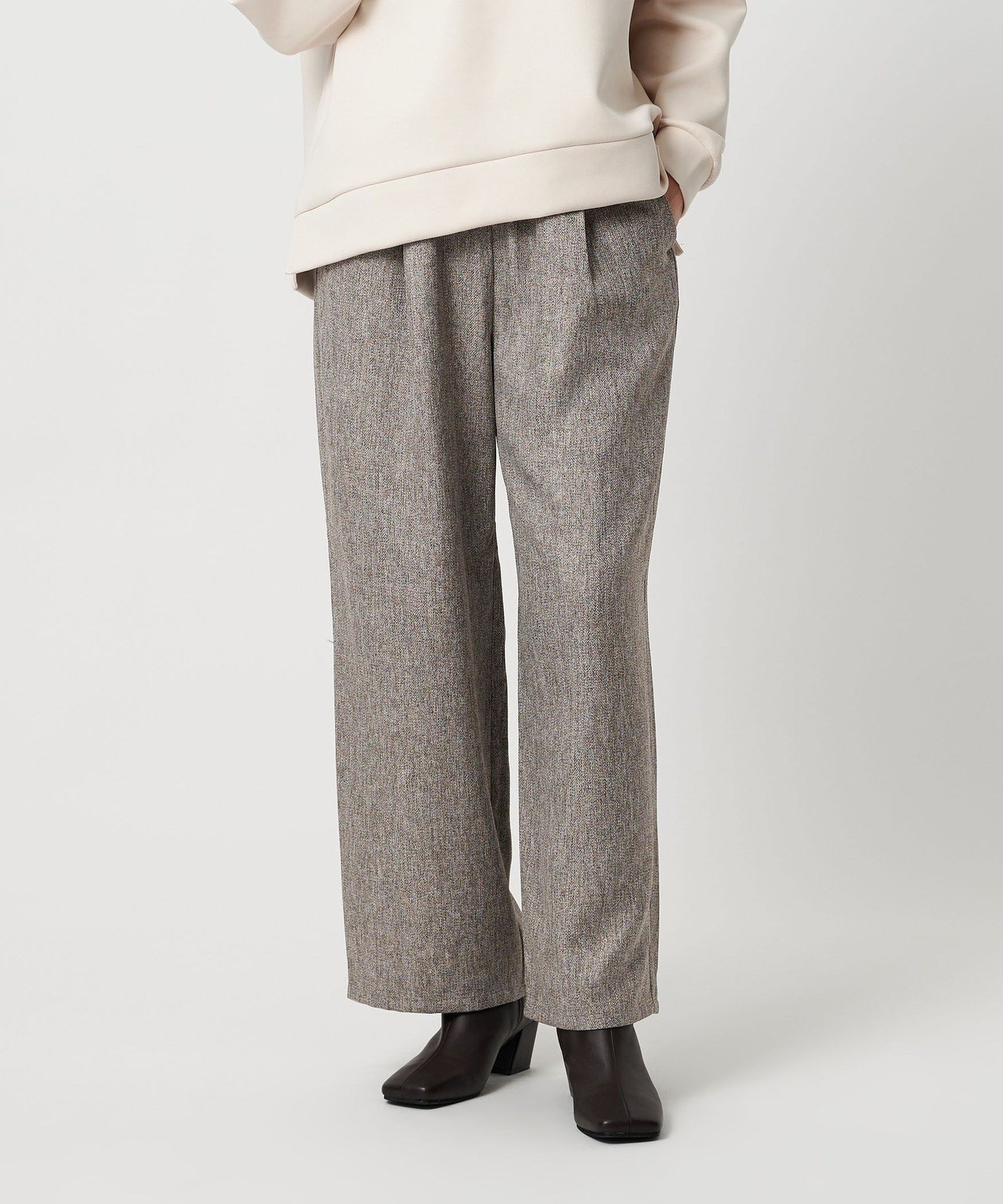 【ユナイテッドアローズ/UNITED ARROWS】のツイードライク タックワイドパンツ A DAY IN THE LIFE インテリア・キッズ・メンズ・レディースファッション・服の通販 founy(ファニー) 　ファッション　Fashion　レディースファッション　Fashion for Women　パンツ　Pants & Trousers　秋　Autumn　ジャケット　Jacket, Outerwear　トレンド　Trend, Trending Now　バランス　Balance, Style Balance　ワイド　Wide, Wide Fit　アウトレット　Outlet / Clearance　ビジネス 仕事 通勤　Business / Work / Commuting　MD.BROWN|ID: prp329100004825060 ipo3291000000035095483