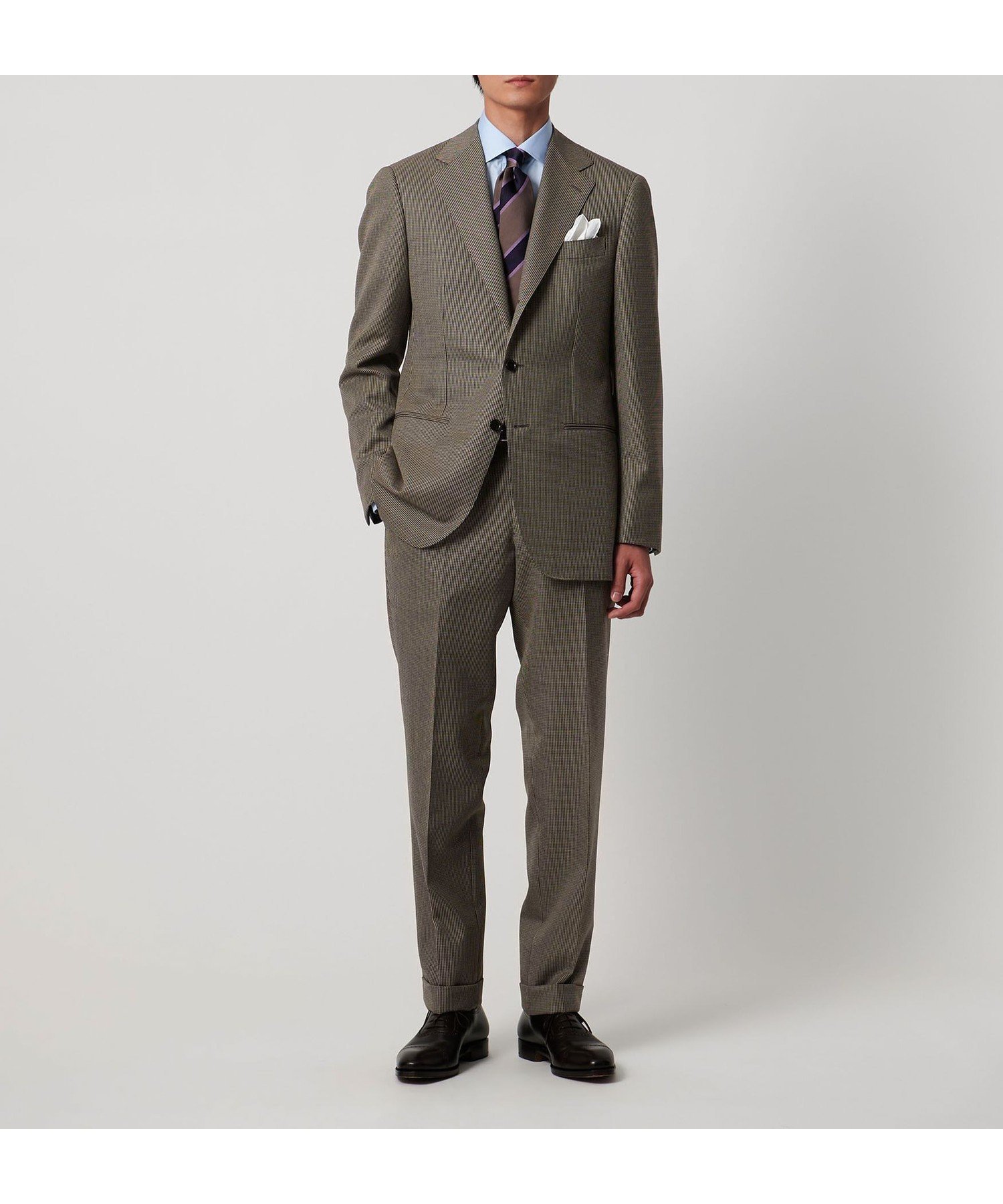 【ユナイテッドアローズ/UNITED ARROWS / MEN】のVitale Barberis Canonico ハウンドトゥース シングル3ボタン スーツ MC-MODEL はっ水 人気、トレンドファッション・服の通販 founy(ファニー) 　ファッション　Fashion　メンズファッション　Fashion for Men　イタリア　Italy　ギャザー　Gathered, Ruffled　クラシカル　Classical, Vintage-Inspired　クラシック　Classic, Timeless Style　シェイプ　Shape, Slim Fit　ジャケット　Jacket, Outerwear　ストライプ　Stripe, Striped Pattern　ストレート　Straight, Straight Cut　スラックス　Slacks, Dress Pants　スーツ　Suit, Formalwear　ハウンドトゥース　Houndstooth, Dogtooth Check　バランス　Balance, Style Balance　フラップ　Flap, Flap Pocket　フロント　Front, Front Design　プリント　Print, Printed Pattern　プリーツ　Pleats, Pleated　ポケット　Pocket, Pocket Detail　モダン　Modern, Contemporary　おすすめ　Recommended / Our Picks　エレガント 上品　Elegant　 other-1|ID: prp329100004825105 ipo3291000000035095787