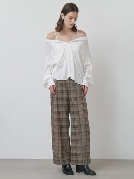 【スタイリング/styling】の【セットアップ対応】サイドタックスーツパンツ インテリア・キッズ・メンズ・レディースファッション・服の通販 founy(ファニー) 　ファッション　Fashion　レディースファッション　Fashion for Women　セットアップ　Matching Sets　レディースパンツ・ボトムス　Pants & Trousers / Bottoms　スーツ　Business Suits & Workwear　スーツパンツ・ドレスパンツ　Suit Pants / Office Trousers / Dress Pants　スーツセット・2点セット・レディーススーツ　Suit Sets / 2-Piece Suits / Office Suit Sets　スマート　Smart, Elegant　スーツ　Suit, Formalwear　セットアップ　Set-Up, Coordinated Outfit　ボックス　Boxy, Box Shape　ワイド　Wide, Wide Fit　CHECK[931]|ID: prp329100004825160 ipo3291000000035096184