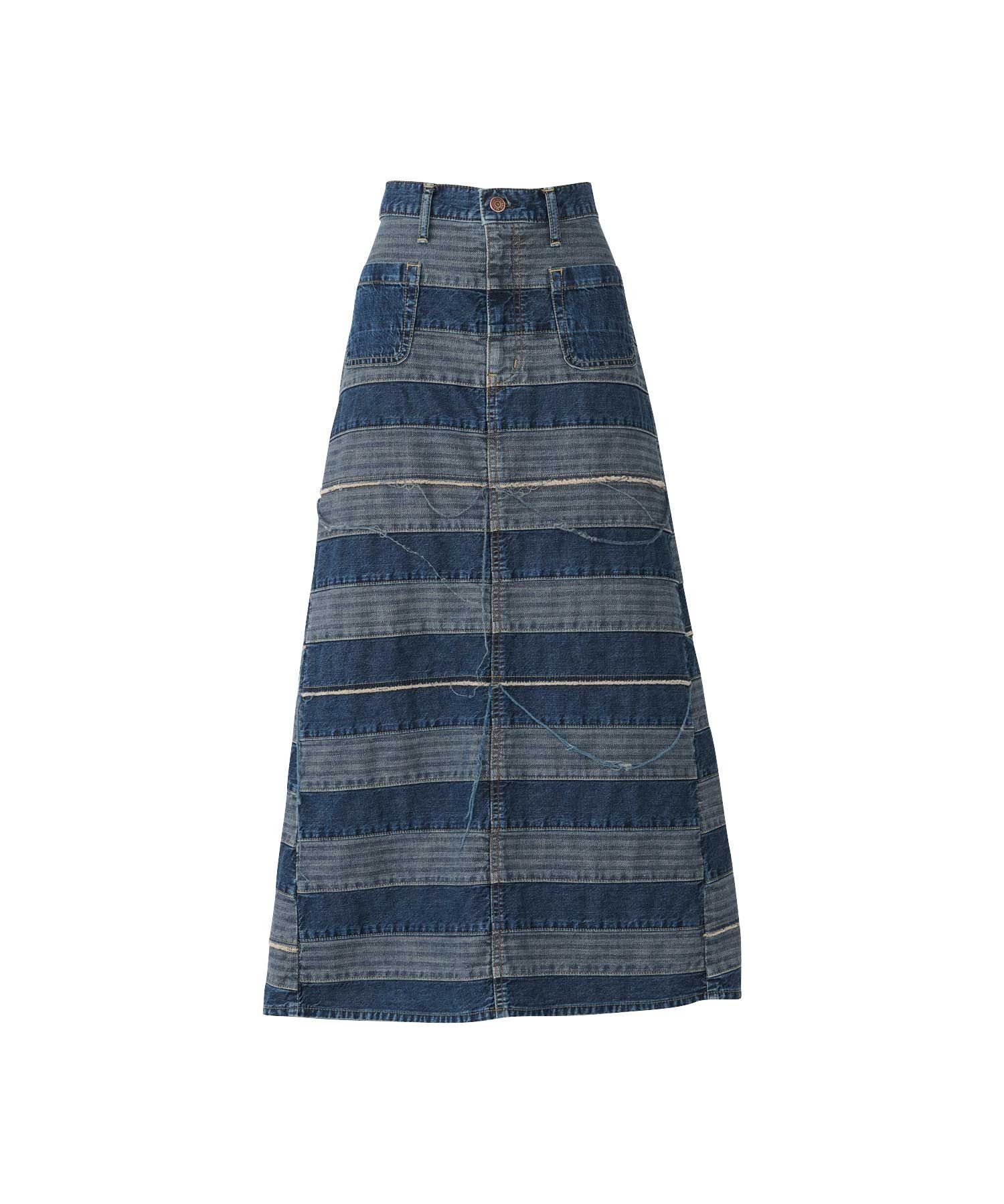 【ヒステリックグラマー/HYSTERIC GLAMOUR】のスクラッチロングデニムスカート 人気、トレンドファッション・服の通販 founy(ファニー) 　ファッション　Fashion　レディースファッション　Fashion for Women　スカート　Skirts　デニムスカート・カジュアルスカート　Denim Skirts　バッグ　Bags　パッチワーク　Patchwork, Mixed Fabric　マーメイド　Mermaid, Fishtail Silhouette　ロング　Long, Long-Length　 other-1|ID: prp329100004825195 ipo3291000000035096543