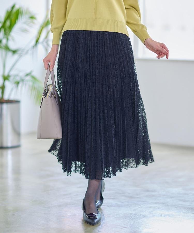 【リフレクト/Reflect】の【イージーケア】サークルダイヤ柄レースプリーツスカート 人気、トレンドファッション・服の通販 founy(ファニー) 　ファッション　Fashion　レディースファッション　Fashion for Women　スカート　Skirts　プリーツスカート / 上品フェミニンスタイル　Pleated Skirts　サークル　Circle, Round Design　スマート　Smart, Elegant　プリーツ　Pleats, Pleated　ポケット　Pocket, Pocket Detail　ラッセル　Raschel, Raschel Lace　レース　Lace, Lace Fabric　切替　Switching, Contrast Panel　 other-1|ID: prp329100004825233 ipo3291000000035096953