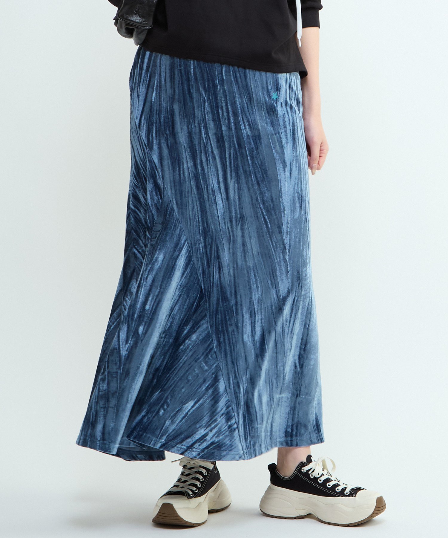 【コンバーストウキョウ/CONVERSE TOKYO】のVELOR ASYMMETRY FLARE SKIRT 人気、トレンドファッション・服の通販 founy(ファニー) 　ファッション　Fashion　レディースファッション　Fashion for Women　スカート　Skirts　カットソー　Cut and Sewn Top　カーディガン　Cardigan, Knitwear　シンプル　Simple, Minimal　ストレート　Straight, Straight Cut　セットアップ　Set-Up, Coordinated Outfit　タートル　Turtleneck, Turtle Collar　フレア　Flare, Flared　ベロア　Velour, Soft Velvet　ミックス　Mix, Mixed Style　ロング　Long, Long-Length　エレガント 上品　Elegant　 other-1|ID: prp329100004825254 ipo3291000000035097241