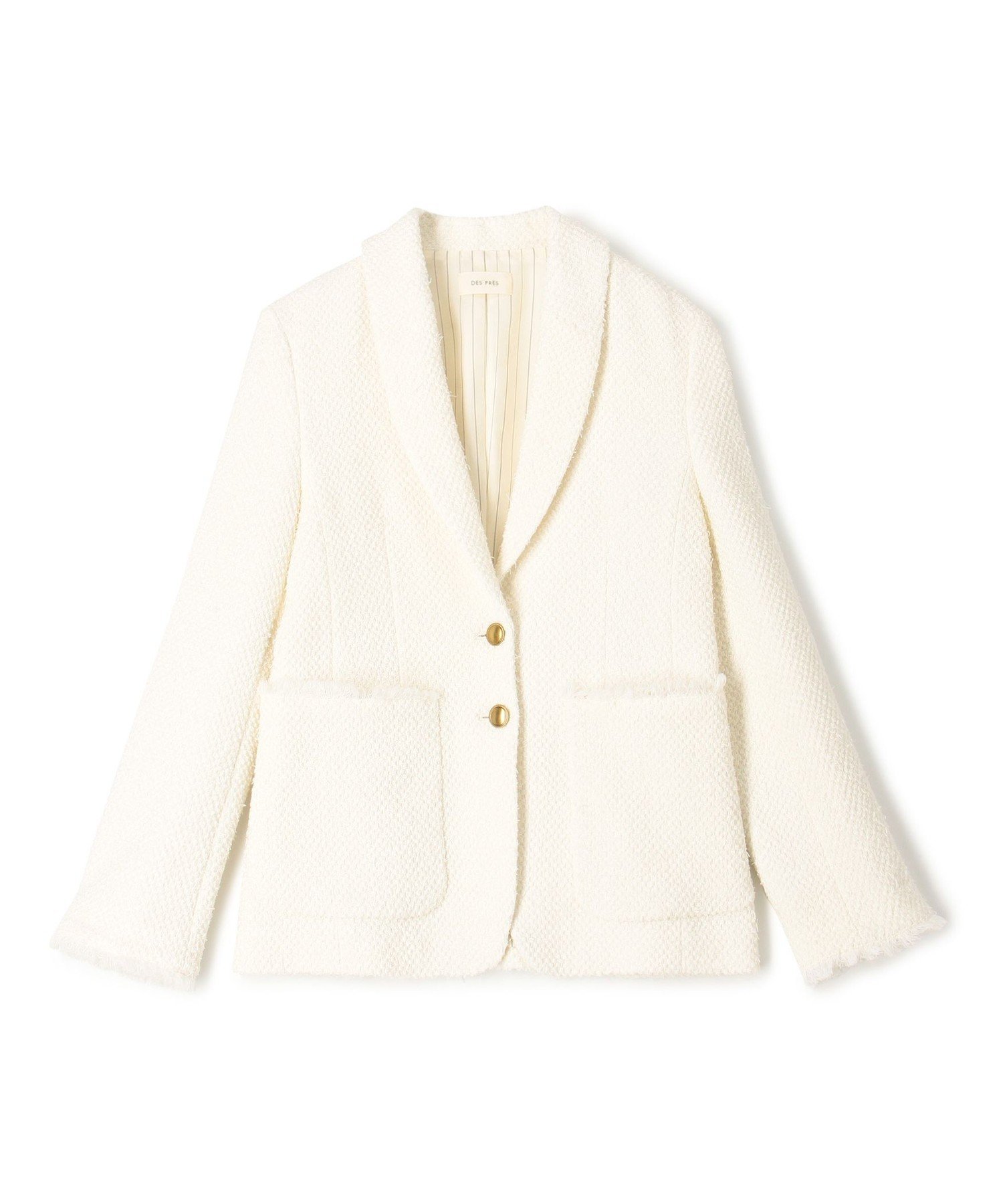 【トゥモローランド/TOMORROWLAND】のツイストヤーンツイード ショールカラージャケット 人気、トレンドファッション・服の通販 founy(ファニー) 　ファッション　Fashion　レディースファッション　Fashion for Women　アウター　Coat / Outerwear Collection　レディースジャケット・軽アウター　Jackets　エレガント 上品　Elegant　シェイプ　Shape, Slim Fit　ショール　Shawl, Wrap　ジャケット　Jacket, Outerwear　ストライプ　Stripe, Striped Pattern　ツイード　Twill, Twill Weave　ポケット　Pocket, Pocket Detail　メタル　Metal, Metal Parts　リラックス　Relax, Relaxed Fit　別注　Limited Edition, Custom Order　 other-1|ID: prp329100004825259 ipo3291000000035097283