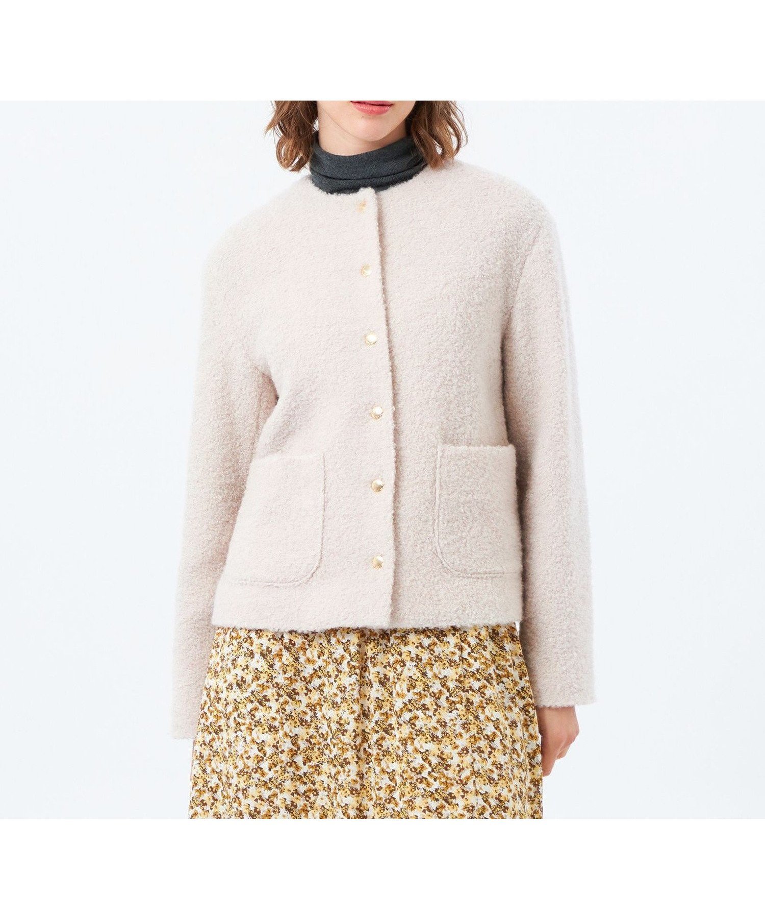 【マッキントッシュ フィロソフィー/MACKINTOSH PHILOSOPHY】の【HESSLE(ヘスル)】ノーカラーショートコート 人気、トレンドファッション・服の通販 founy(ファニー) 　ファッション　Fashion　レディースファッション　Fashion for Women　アウター　Coat / Outerwear Collection　コート・ロングコート・ピーコート　Long Coats, Peacoats & More　おすすめ　Recommended / Our Picks　カーディガン　Cardigan, Knitwear　コンパクト　Compact, Small Size　ファブリック　Fabric, Textile　冬　Winter / This Winter　秋　Autumn　 other-1|ID: prp329100004825264 ipo3291000000035097334