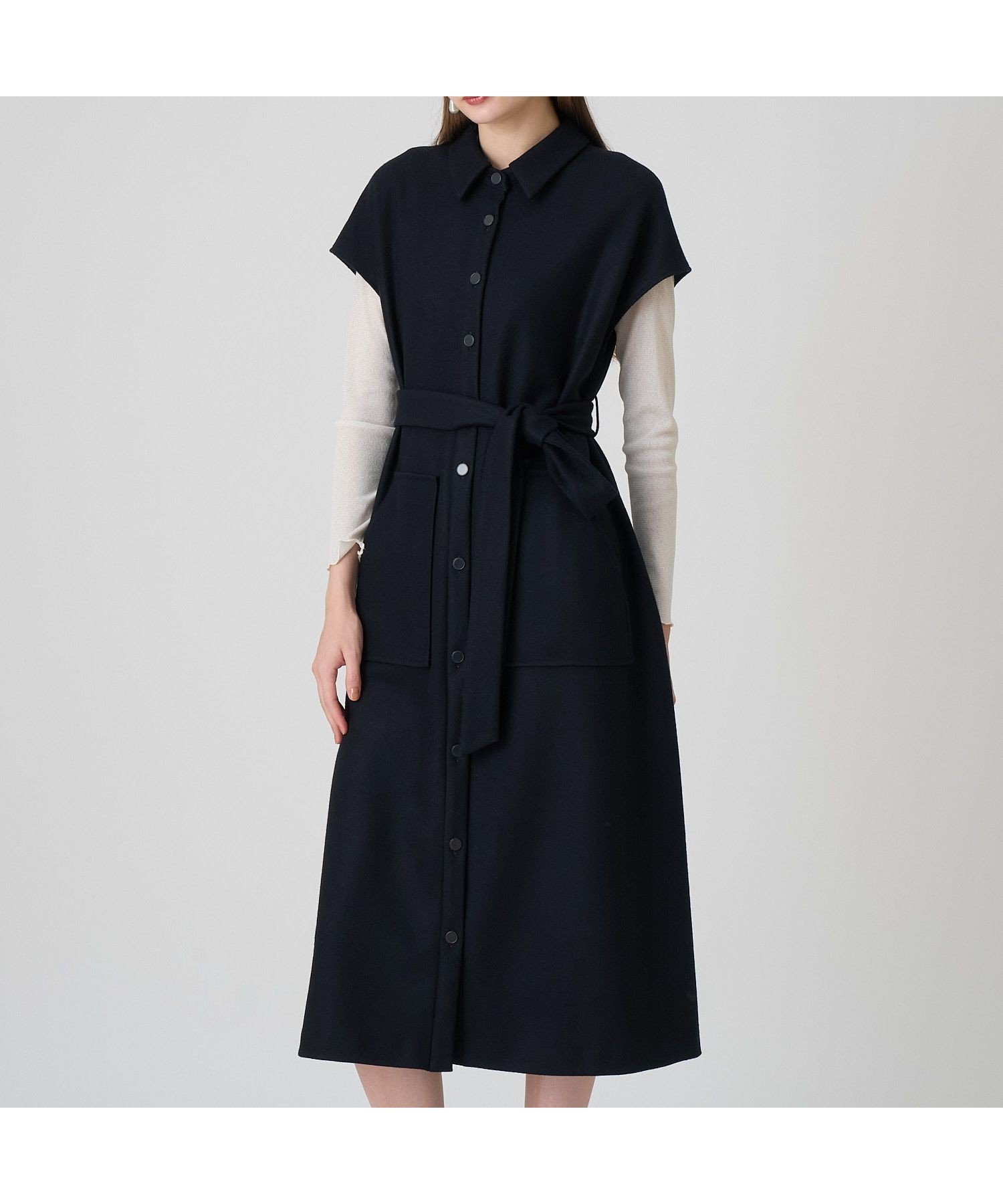 【アナイ/ANAYI】の圧縮スムースシャツジレ ワンピース 人気、トレンドファッション・服の通販 founy(ファニー) 　ファッション　Fashion　レディースファッション　Fashion for Women　アウター　Coat / Outerwear Collection　インナー　Innerwear　スマート　Smart, Elegant　スリーブ　Sleeve, Long Sleeve / Short Sleeve　ハーフ　Half, Half-Length　A/W・秋冬　Autumn/Winter　再入荷　Restock / Back in Stock　 other-1|ID: prp329100004825267 ipo3291000000035097362