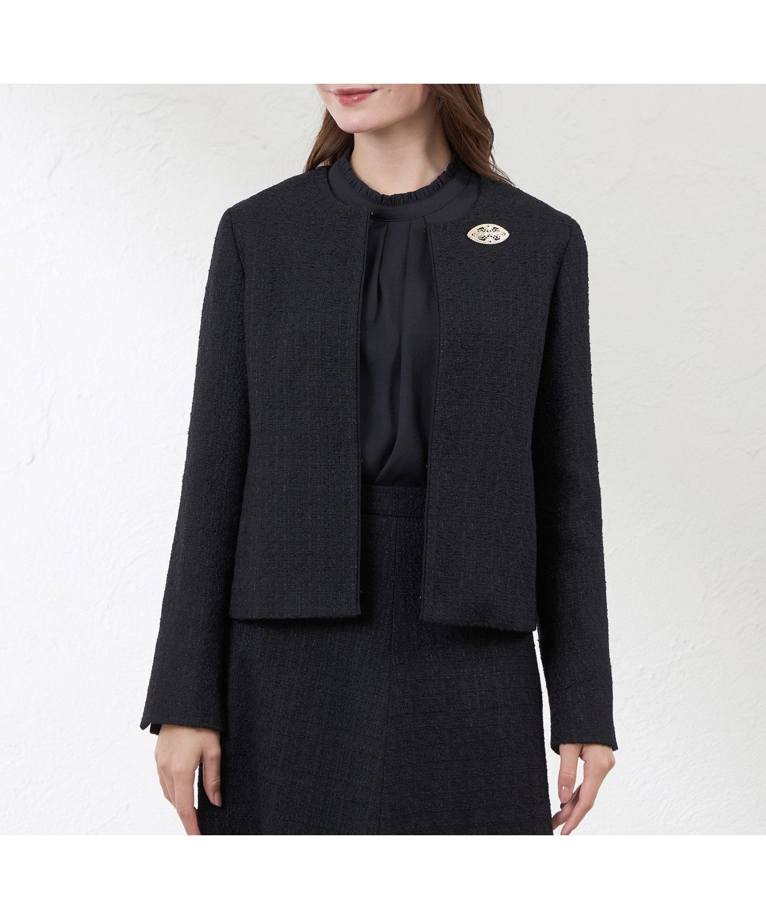 【アマカ/AMACA】の【Anniversary Piece】【尾州素材】ツイードジャケット インテリア・キッズ・メンズ・レディースファッション・服の通販 founy(ファニー) 　ファッション　Fashion　レディースファッション　Fashion for Women　アウター　Coat / Outerwear Collection　レディースジャケット・軽アウター　Jackets　おすすめ　Recommended / Our Picks　オケージョン　Occasion Wear　シンプル　Simple, Minimal　ジャケット　Jacket, Outerwear　ツイード　Twill, Twill Weave　ドレス　Dress, One-Piece　フロント　Front, Front Design　ブラックネイビー|ID: prp329100004825273 ipo3291000000035097443