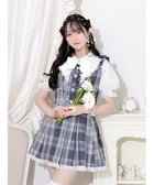 【ノエミ/NOEMIE】のハートビジューバックリボンラッフルセットアップ 人気、トレンドファッション・服の通販 founy(ファニー) ファッション Fashion レディースファッション Fashion for Women セットアップ Matching Sets インナー Innerwear ショート Short, Short Length セットアップ Set-Up, Coordinated Outfit チェック Check, Plaid, Tartan ブローチ Brooch, Pin Brooch リボン Ribbon, Bow レース Lace, Lace Fabric エレガント 上品 Elegant thumbnail 青|ID: prp329100004825288 ipo3291000000035097601