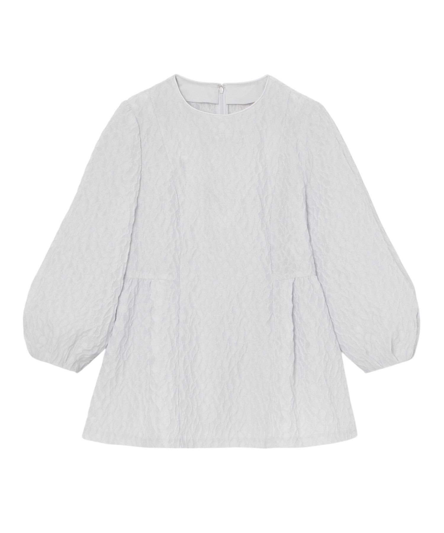 【アナイ/ANAYI】の【Eternal Line 2025】リングふくれジャガードペプラム ブラウス インテリア・キッズ・メンズ・レディースファッション・服の通販 founy(ファニー) 　ファッション　Fashion　レディースファッション　Fashion for Women　トップス・カットソー　Cut & Sew Tops　シャツ・ブラウス・オフィスカジュアル　Elegant Blouses & Button-Ups　オケージョン　Occasion Wear　ギャザー　Gathered, Ruffled　スマート　Smart, Elegant　スリーブ　Sleeve, Long Sleeve / Short Sleeve　セットアップ　Set-Up, Coordinated Outfit　パーティ　Party, Party Style　フォーマル　Formal, Dressy　ペプラム　Peplum, Flared Hem　レース　Lace, Lace Fabric　再入荷　Restock / Back in Stock　セレモニー　Ceremony　入学式　Entrance Ceremony　卒業式　Graduation Ceremony　結婚式　Wedding　ビジネス 仕事 通勤　Business / Work / Commuting　light grey|ID: prp329100004825293 ipo3291000000035097643