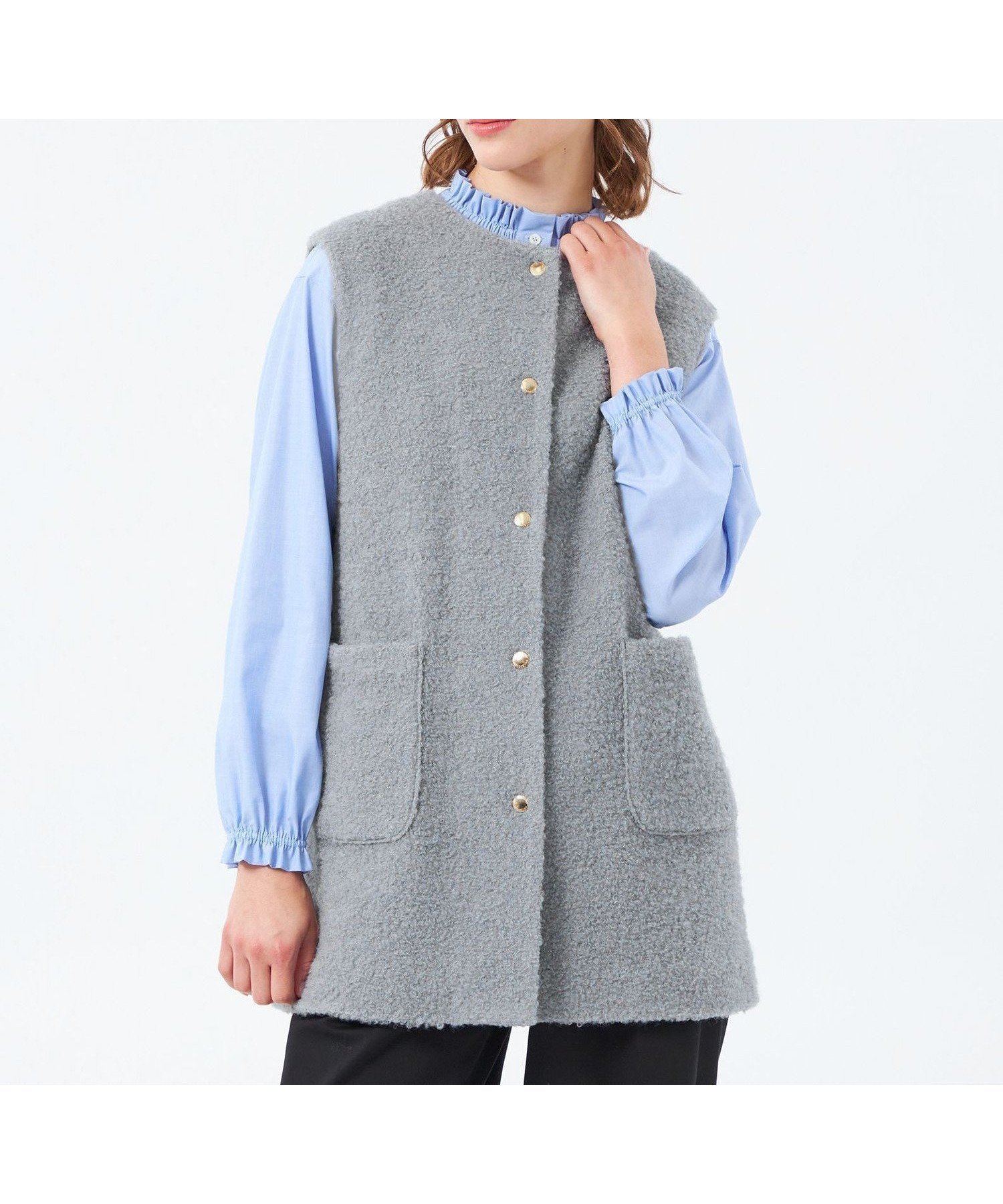 【マッキントッシュ フィロソフィー/MACKINTOSH PHILOSOPHY】の【HESSLE NO SLEEVE(ヘスルノースリーブ)】 インテリア・キッズ・メンズ・レディースファッション・服の通販 founy(ファニー) 　ファッション　Fashion　レディースファッション　Fashion for Women　トップス・カットソー　Cut & Sew Tops　キャミソール&ノースリーブ　Camisoles & Sleeveless Tops　おすすめ　Recommended / Our Picks　トレンド　Trend, Trending Now　バランス　Balance, Style Balance　ファブリック　Fabric, Textile　冬　Winter / This Winter　秋　Autumn　グレー|ID: prp329100004825303 ipo3291000000035097823