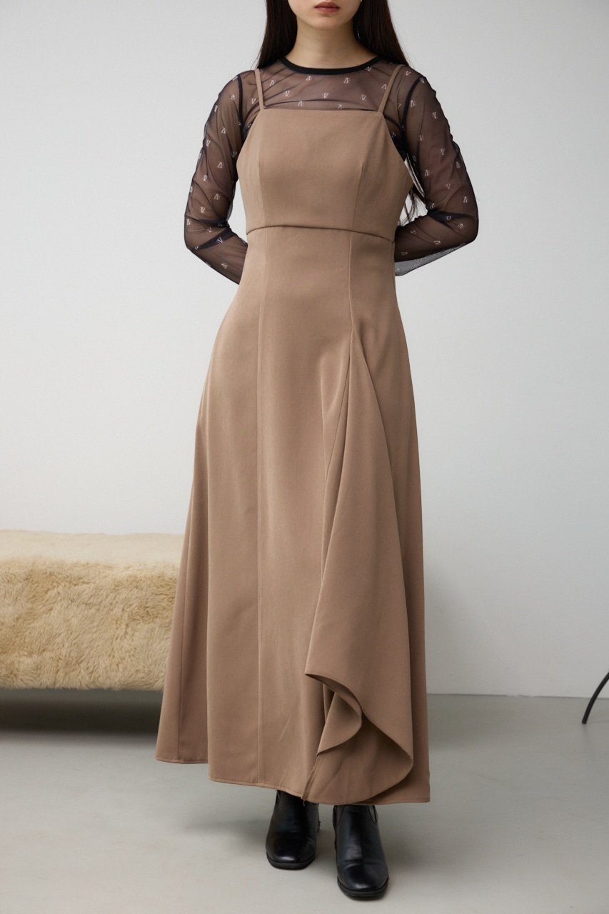 【アズール バイ マウジー/AZUL by moussy】のカップツキキャミワンピース インテリア・キッズ・メンズ・レディースファッション・服の通販 founy(ファニー) 　ファッション　Fashion　レディースファッション　Fashion for Women　ワンピース　Dresses　キャミソールワンピース　Camisole Dresses　2024年　2024　2024-2025秋冬・A/W　Autumn/Winter 2024–25 AW24–25　インナー　Innerwear　シンプル　Simple, Minimal　A/W・秋冬　Autumn/Winter　長袖　Long Sleeve, Full Sleeve　BEG|ID: prp329100004825305 ipo3291000000035097845