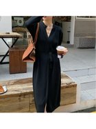 【ミニミニストア/miniministore】のキーネック ニットワンピース ブラック|ID: prp329100004825329 ipo3291000000035098179