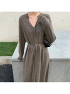 【ミニミニストア/miniministore】のキーネック ニットワンピース モカ|ID: prp329100004825329 ipo3291000000035098181