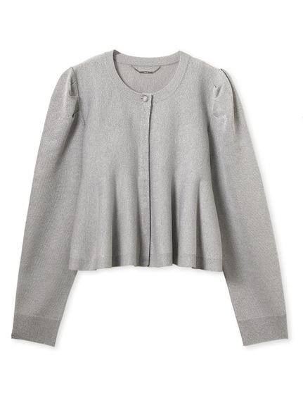 【セルフォード/CELFORD】のペプラムシアーニットカーディガン インテリア・キッズ・メンズ・レディースファッション・服の通販 founy(ファニー) 　ファッション　Fashion　レディースファッション　Fashion for Women　トップス・カットソー　Cut & Sew Tops　ニット　Knit Tops & Sweaters　カーディガン・羽織り　Layered Style Cardigans　インナー　Innerwear　インナーキャミ　Inner Camisole　キャミソール　Camisole, Spaghetti Strap Top　クロップド　Cropped, Short Length　コンパクト　Compact, Small Size　スマート　Smart, Elegant　フォルム　Silhouette, Form　フレア　Flare, Flared　LGRY[005]|ID: prp329100004825337 ipo3291000000035098255