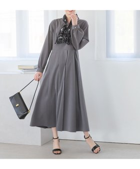 【アンデミュウ/Andemiu】のハナガラボウタイワンピース 人気、トレンドファッション・服の通販 founy(ファニー) ファッション Fashion レディースファッション Fashion for Women ワンピース Dresses コラボ Collaboration, Collab フレア Flare, Flared |ID:prp329100004825347