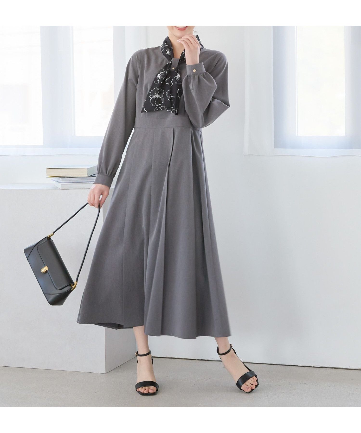 【アンデミュウ/Andemiu】のハナガラボウタイワンピース 人気、トレンドファッション・服の通販 founy(ファニー) 　ファッション　Fashion　レディースファッション　Fashion for Women　ワンピース　Dresses　コラボ　Collaboration, Collab　フレア　Flare, Flared　 other-1|ID: prp329100004825347 ipo3291000000035098352