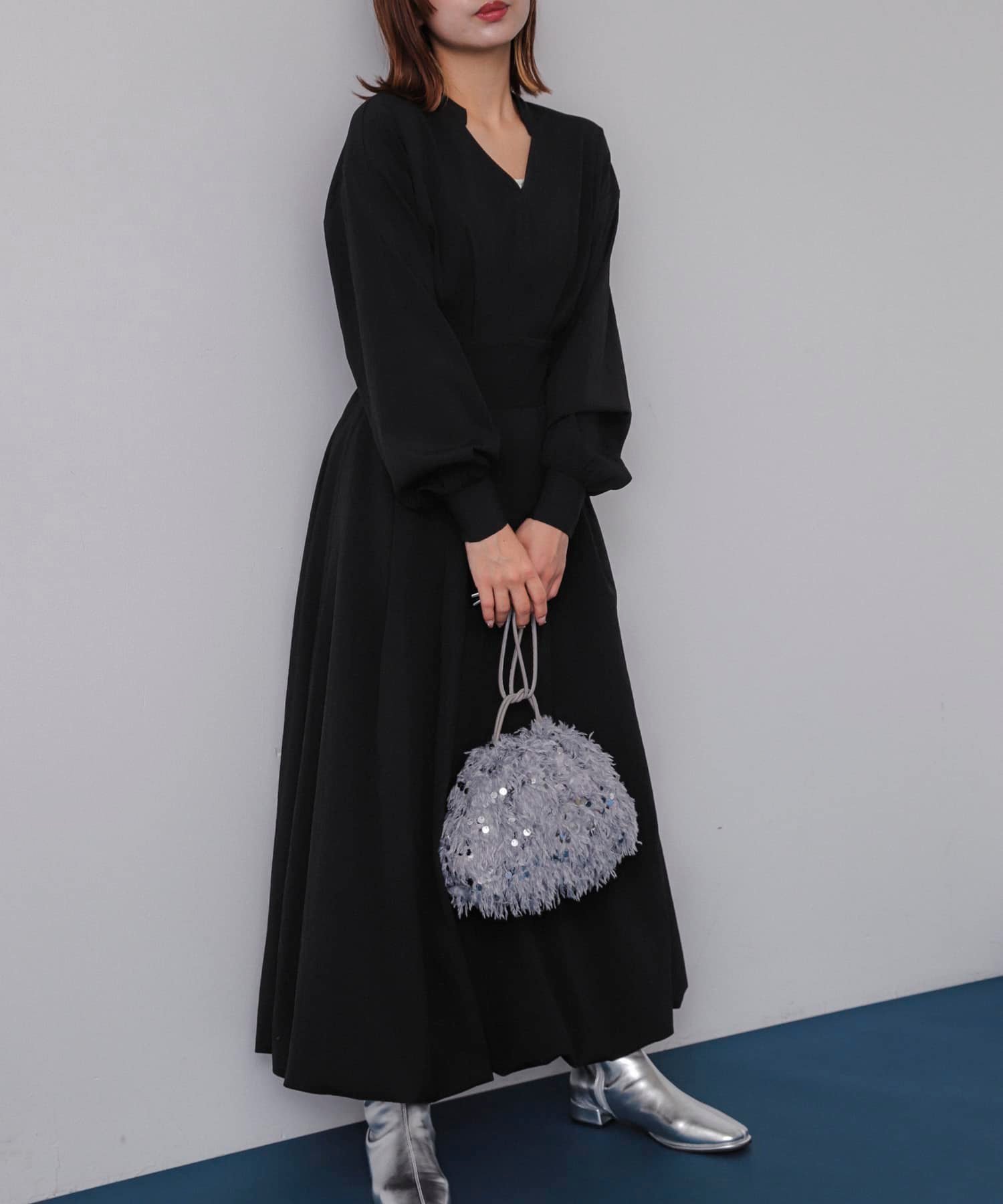 【センスオブプレイス/SENSE OF PLACE by URBAN RESEARCH】のスキッパーバルーンワンピース インテリア・キッズ・メンズ・レディースファッション・服の通販 founy(ファニー) 　ファッション　Fashion　レディースファッション　Fashion for Women　ワンピース　Dresses　2024年　2024　2024-2025秋冬・A/W　Autumn/Winter 2024–25 AW24–25　冬　Winter / This Winter　スキッパー　Skipper, Open Collar　フィット　Fit, Slim Fit　フレア　Flare, Flared　A/W・秋冬　Autumn/Winter　BLACK|ID: prp329100004825369 ipo3291000000035098657