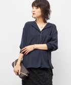 【ノーリーズ/NOLLEY'S】のウォッシャブルバックサテンジョーゼットオープンカラーブラウス 人気、トレンドファッション・服の通販 founy(ファニー) ファッション Fashion レディースファッション Fashion for Women トップス・カットソー Cut & Sew Tops シャツ・ブラウス・オフィスカジュアル Elegant Blouses & Button-Ups バッグ Bags 2025年 2025 2025-2026秋冬・A/W Autumn/Winter 2025–26 AW25–26 おすすめ Recommended / Our Picks サテン Satin, Glossy Fabric スリット Slit, Slit Detail thumbnail ネイビー|ID: prp329100004825371 ipo3291000000035098664