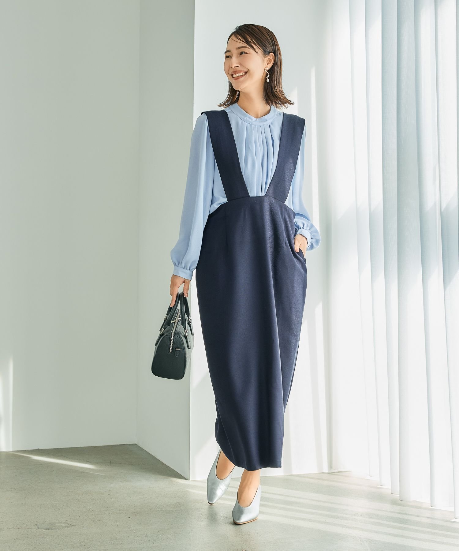 【レプシィム ローリーズファーム/LEPSIM LOWRYS FARM】の【入卒式/セレモニー】ツイードVネックジャンスカ インテリア・キッズ・メンズ・レディースファッション・服の通販 founy(ファニー) 　ファッション　Fashion　レディースファッション　Fashion for Women　トップス・カットソー　Cut & Sew Tops　Vネックトップス　V-Neck Tops / V-Cut Neckline Shirts　インナー　Innerwear　オケージョン　Occasion Wear　ジャンスカ　Jumper Skirt, Pinafore Dress　セレモニー　Ceremony　ツイード　Twill, Twill Weave　フォーマル　Formal, Dressy　入学式　Entrance Ceremony　卒業式　Graduation Ceremony　結婚式　Wedding　ネイビー88|ID: prp329100004825377 ipo3291000000035098728