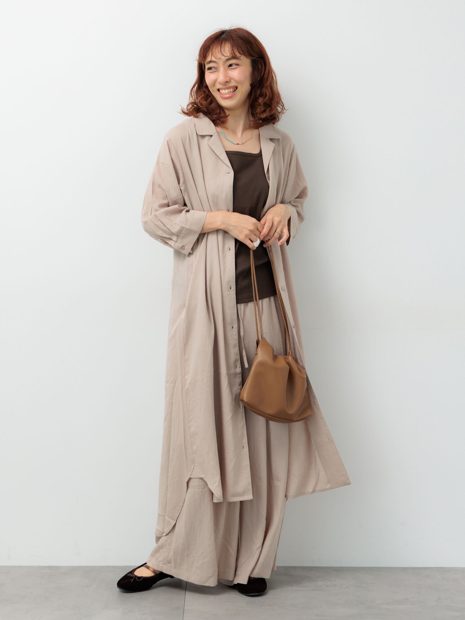 【テチチ/Te chichi】の麻レーヨンシャツワンピース インテリア・キッズ・メンズ・レディースファッション・服の通販 founy(ファニー) 　ファッション　Fashion　レディースファッション　Fashion for Women　ワンピース　Dresses　シャツワンピース / 1枚で着映えコーデ　Shirt Dresses　ベージュ|ID: prp329100004825387 ipo3291000000035098855