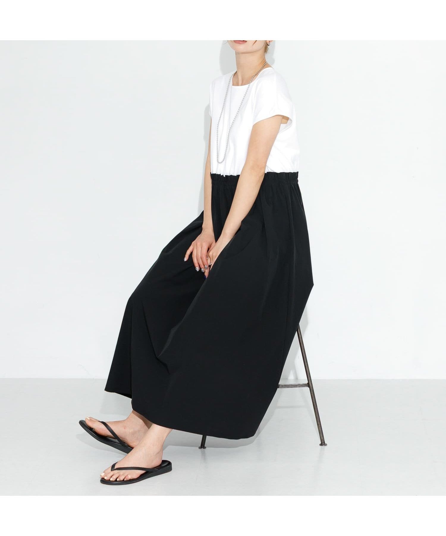 【サニーレーベル/Sonny Label / URBAN RESEARCH】の『吸水速乾/接触冷感』Breeze Fit ドッキングワンピース インテリア・キッズ・メンズ・レディースファッション・服の通販 founy(ファニー) 　ファッション　Fashion　レディースファッション　Fashion for Women　ワンピース　Dresses　2025年　2025　2025春夏・S/S　Spring/Summer 2025 SS25　おすすめ　Recommended / Our Picks　カットソー　Cut and Sewn Top　シンプル　Simple, Minimal　スリーブ　Sleeve, Long Sleeve / Short Sleeve　ドッキング　Docking, Mixed Material　フレンチ　French, French Style　吸水　Absorbent, Quick-Dry　夏　Summer　旅行　Travel　S/S・春夏　SS, Spring/Summer, Warm Season　OFF×BLK|ID: prp329100004825392 ipo3291000000035098895