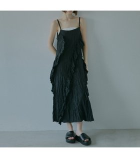 【ルシェル ブルー/LE CIEL BLEU】のクリンクルドラッフルキャムドレス / Crinckled Ruffle Cami Dress 人気、トレンドファッション・服の通販 founy(ファニー) ファッション Fashion レディースファッション Fashion for Women ワンピース Dresses フォーマル・パーティードレス・結婚式用ドレス Elegant & Casual Dresses クール Cool, Chic シンプル Simple, Minimal フリル Frill, Ruffle 夏 Summer |ID:prp329100004825396