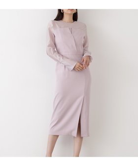 【ピンキーアンドダイアン/Pinky&Dianne】のパールスリーブドッキングワンピース 人気、トレンドファッション・服の通販 founy(ファニー) ファッション Fashion レディースファッション Fashion for Women ワンピース Dresses オーガンジー Organza Fabric カシュクール Wrap Design カッティング Cutting Detail コンビ Combo, Combination Style サテン Satin, Glossy Fabric シアー Sheer, See-Through シルク Silk, 100% Silk ストレッチ Stretch, Stretchy Fabric パール Pearl, Pearl Accent ポケット Pocket, Pocket Detail エレガント 上品 Elegant |ID:prp329100004825398