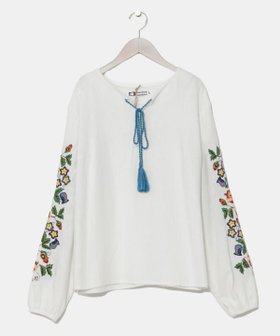 【アミナコレクション/Amina Collection】の【欧州航路】ウクライナ刺繍ベレトップス 人気、トレンドファッション・服の通販 founy(ファニー) ファッション Fashion レディースファッション Fashion for Women トップス・カットソー Cut & Sew Tops スリット Slit, Slit Detail モチーフ Motif, Design Theme リネン Linen, Linen Fabric |ID:prp329100004825406