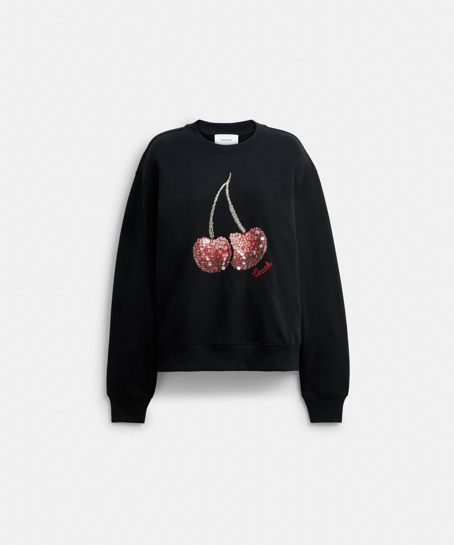 【コーチ/COACH】の【公式】チェリー クルーネック スウェットシャツ 人気、トレンドファッション・服の通販 founy(ファニー) 　ファッション　Fashion　レディースファッション　Fashion for Women　トップス・カットソー　Cut & Sew Tops　シャツ・ブラウス・オフィスカジュアル　Elegant Blouses & Button-Ups　レディースパーカー・カジュアルフーディー　Casual Hoodies & Sweatshirts　スウェット・クルーネックトップス　Sweatshirts & Crewnecks / Relaxed Fit Sweat Tops　アウトレット　Outlet / Clearance　シューズ　Shoes, Footwear　チェリー　Cherry, Cherry Pattern　ポケット　Pocket, Pocket Detail　洗える　Machine Washable　財布　Wallet, Purse　 other-1|ID: prp329100004825423 ipo3291000000035099162