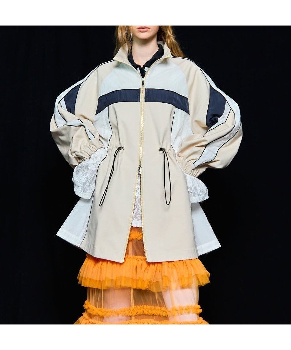 【メゾンスペシャル/MAISON SPECIAL】のTrack Jersey Mini Dress インテリア・キッズ・メンズ・レディースファッション・服の通販 founy(ファニー) 　ファッション　Fashion　レディースファッション　Fashion for Women　ワンピース　Dresses　フォーマル・パーティードレス・結婚式用ドレス　Elegant & Casual Dresses　エアリー　Airy Texture　シアー　Sheer, See-Through　ジャケット　Jacket, Outerwear　スポーティ　Sporty, Casual Athletic　ハイネック　High Neck, Mock Neck　リラックス　Relax, Relaxed Fit　ロング　Long, Long-Length　羽織　Haori, Light Jacket　WHT|ID: prp329100004825426 ipo3291000000035099185