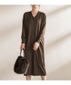 【ロートレ アモン/LAUTRE AMONT】の【WEB限定】Vネックニットワンピース≪丈長めあり/手洗い可能≫ 人気、トレンドファッション・服の通販 founy(ファニー) ファッション Fashion レディースファッション Fashion for Women ワンピース Dresses ニットワンピース Knit Dresses 秋 Autumn ジャケット Jacket, Outerwear スリット Slit, Slit Detail なめらか Smooth, Silky Texture バランス Balance, Style Balance A/W・秋冬 Autumn/Winter エレガント 上品 Elegant ビジネス 仕事 通勤 Business / Work / Commuting 2025年 2025 2025-2026秋冬・A/W Autumn/Winter 2025–26 AW25–26 thumbnail ブラウン|ID: prp329100004825432 ipo3291000000035099238