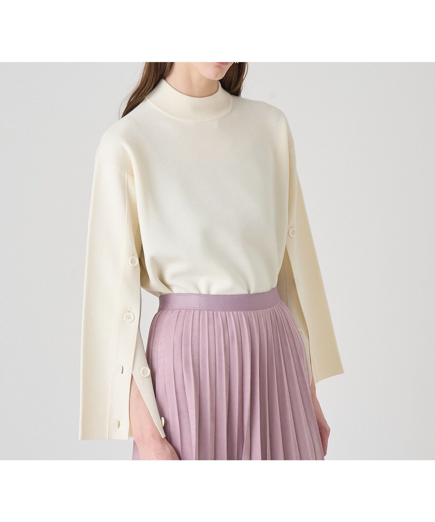 【アナイ/ANAYI】のメリノウール釦スリーブ プルオーバー 人気、トレンドファッション・服の通販 founy(ファニー) 　ファッション　Fashion　レディースファッション　Fashion for Women　トップス・カットソー　Cut & Sew Tops　カジュアルプルオーバー・ニットトップス　Pullovers & Knit Tops / Casual Pullovers　インナー　Innerwear　スマート　Smart, Elegant　スリーブ　Sleeve, Long Sleeve / Short Sleeve　ハイネック　High Neck, Mock Neck　ボーダー　Border, Stripe　ミックス　Mix, Mixed Style　ミラノリブ　Milano Rib, Milano Stitch　A/W・秋冬　Autumn/Winter　再入荷　Restock / Back in Stock　 other-1|ID: prp329100004825448 ipo3291000000035099447