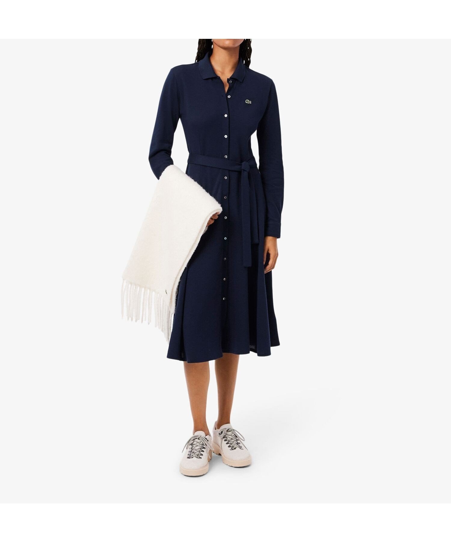 【ラコステ/LACOSTE】の鹿の子地ポロカラーシャツドレス 人気、トレンドファッション・服の通販 founy(ファニー) 　ファッション　Fashion　レディースファッション　Fashion for Women　トップス・カットソー　Cut & Sew Tops　シャツ・ブラウス・オフィスカジュアル　Elegant Blouses & Button-Ups　ワンピース　Dresses　フォーマル・パーティードレス・結婚式用ドレス　Elegant & Casual Dresses　ブラウジング　Blouson Silhouette, Cinched Waist　羽織　Haori, Light Jacket　鹿の子　Piqué, Kanoko Fabric　 other-1|ID: prp329100004825451 ipo3291000000035099493