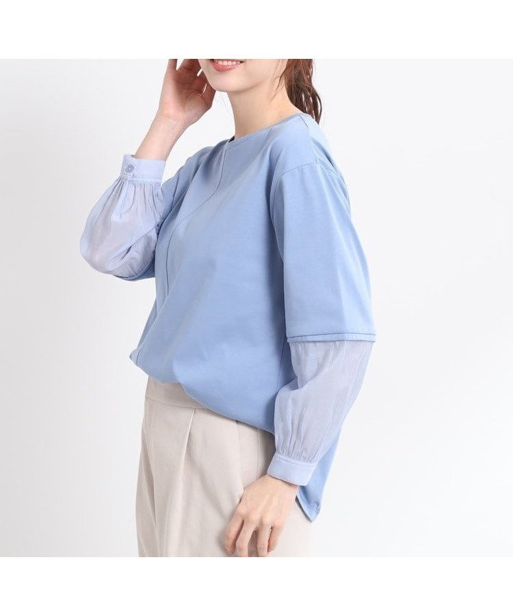 【リフレクト/Reflect】の【手洗い可】プルオーバージャージ インテリア・キッズ・メンズ・レディースファッション・服の通販 founy(ファニー) 　ファッション　Fashion　レディースファッション　Fashion for Women　トップス・カットソー　Cut & Sew Tops　カジュアルプルオーバー・ニットトップス　Pullovers & Knit Tops / Casual Pullovers　おすすめ　Recommended / Our Picks　なめらか　Smooth, Silky Texture　インナー　Innerwear　カーディガン　Cardigan, Knitwear　スマート　Smart, Elegant　ドッキング　Docking, Mixed Material　春　Spring　ブルー|ID: prp329100004825460 ipo3291000000035099611