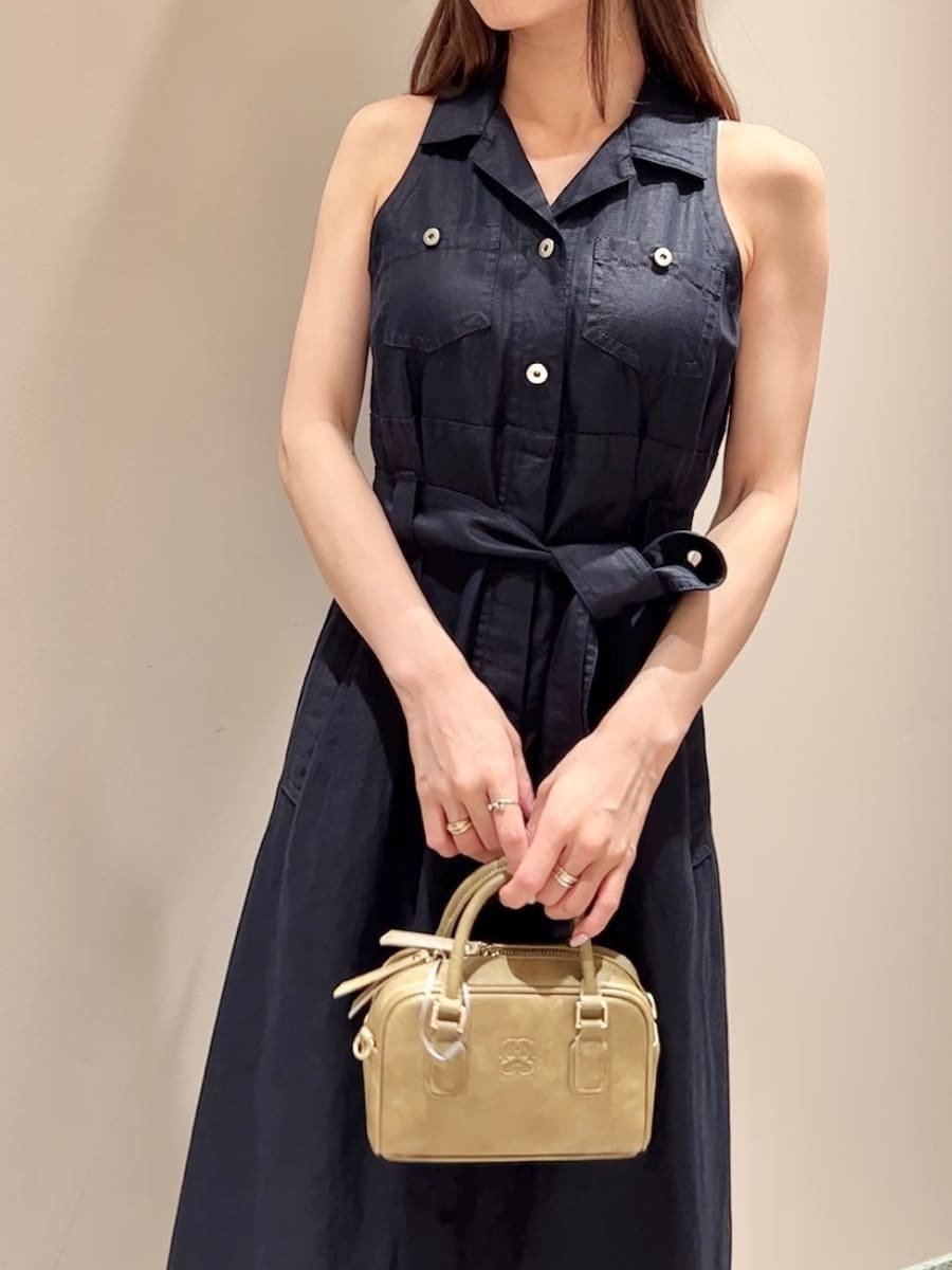 【スナイデル/SNIDEL】のサファリディテールワンピース インテリア・キッズ・メンズ・レディースファッション・服の通販 founy(ファニー) 　ファッション　Fashion　レディースファッション　Fashion for Women　ワンピース　Dresses　春　Spring　ギンガム　Gingham, Gingham Fabric　クラシック　Classic, Timeless Style　ストレート　Straight, Straight Cut　スマート　Smart, Elegant　スリット　Slit, Slit Detail　チェック　Check, Plaid, Tartan　フロント　Front, Front Design　ポケット　Pocket, Pocket Detail　モダン　Modern, Contemporary　リネン　Linen, Linen Fabric　リボン　Ribbon, Bow　S/S・春夏　SS, Spring/Summer, Warm Season　おすすめ　Recommended / Our Picks　夏　Summer　NVY[089]|ID: prp329100004825466 ipo3291000000035099685