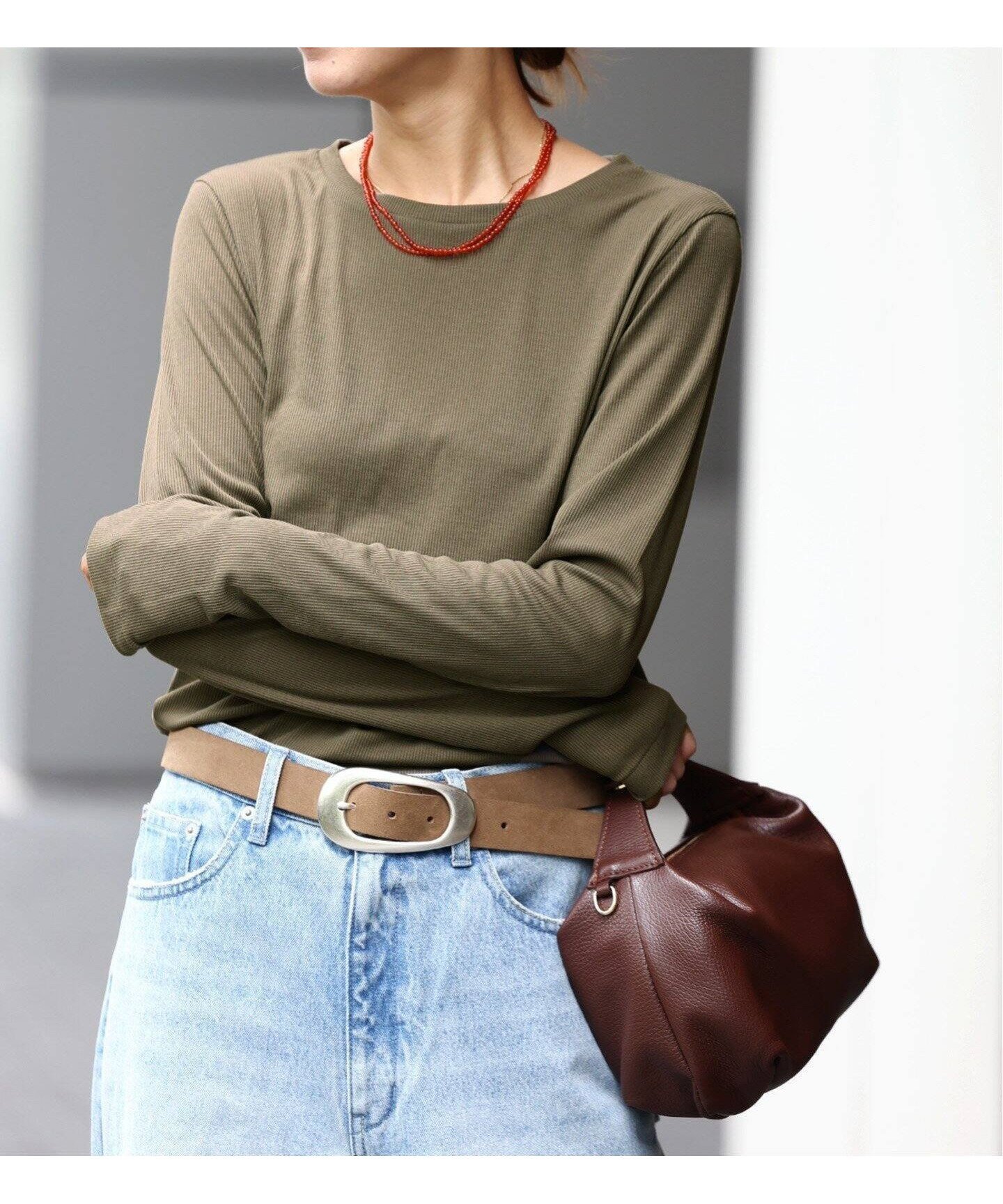 【ジャーナルスタンダード レリューム/JOURNAL STANDARD relume】の《追加4》ソフトテレコクルーネックロングTEE インテリア・キッズ・メンズ・レディースファッション・服の通販 founy(ファニー) 　ファッション　Fashion　レディースファッション　Fashion for Women　2024年　2024　2024-2025秋冬・A/W　Autumn/Winter 2024–25 AW24–25　おすすめ　Recommended / Our Picks　インナー　Innerwear　カーディガン　Cardigan, Knitwear　シアー　Sheer, See-Through　スウェット / スエット　Sweatshirt, Sweatwear　テレコ　Ribbed, Rib Stitch　トレンド　Trend, Trending Now　エレガント 上品　Elegant　カーキ A|ID: prp329100004825474 ipo3291000000035099766