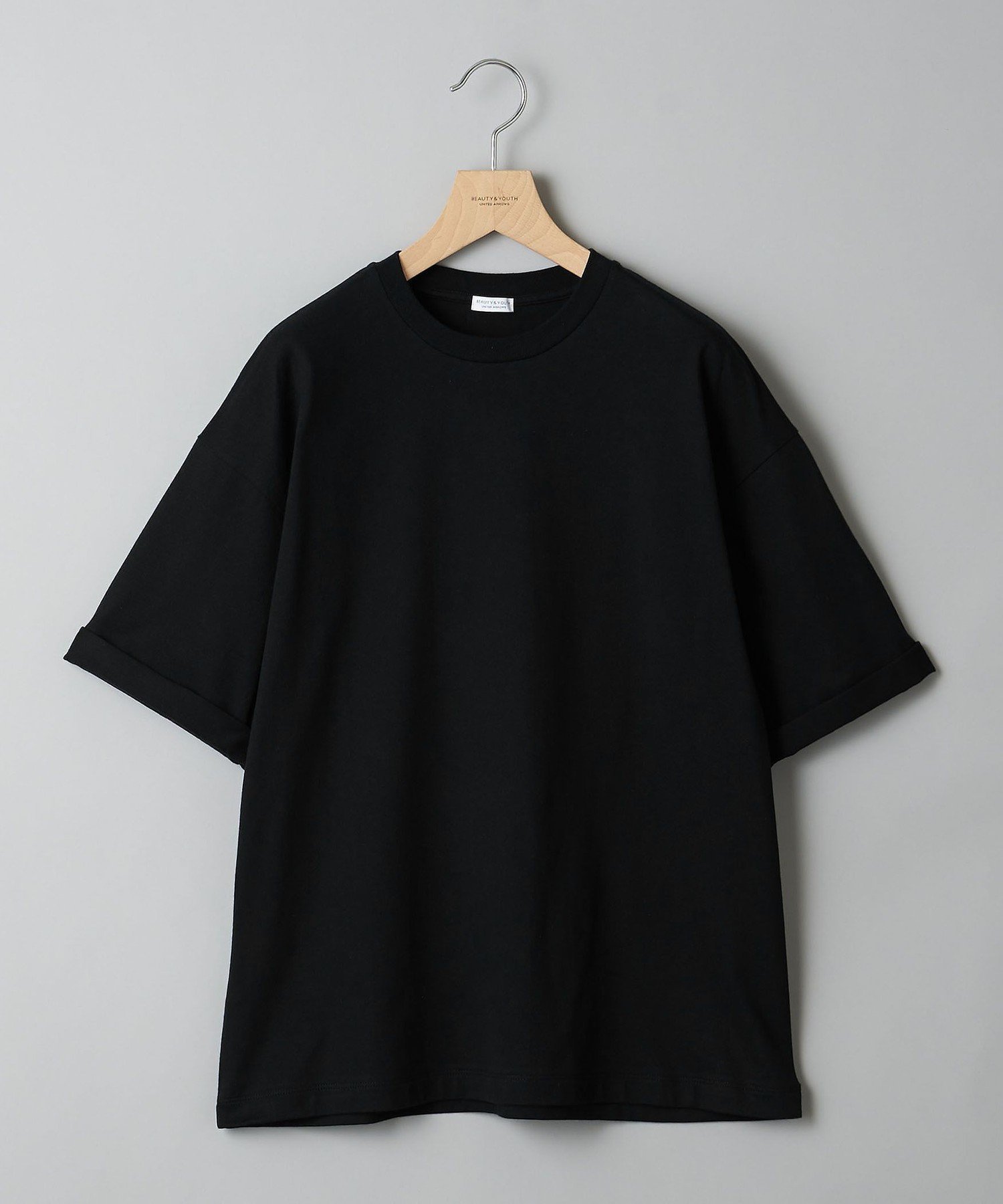 【ビューティ&ユース ユナイテッドアローズ/BEAUTY&YOUTH / UNITED ARROWS】の【WEB限定】ロールアップ ワイド テーパード Tシャツ -MADE IN JAPAN- インテリア・キッズ・メンズ・レディースファッション・服の通販 founy(ファニー) 　ファッション　Fashion　レディースファッション　Fashion for Women　トップス・カットソー　Cut & Sew Tops　シャツ・ブラウス・オフィスカジュアル　Elegant Blouses & Button-Ups　ロングTシャツ・Tシャツ　Longline T-Shirts & Tees　インナー　Innerwear　ショルダー　Shoulder, Shoulder Strap　シンプル　Simple, Minimal　テーパード　Tapered, Tapered Pants　ドロップ　Drop Shoulder, Dropped Style　バランス　Balance, Style Balance　ロールアップ　Roll-Up, Cuffed Hem　ワイド　Wide, Wide Fit　日本製　Made In Japan　BLACK|ID: prp329100004825477 ipo3291000000035099781