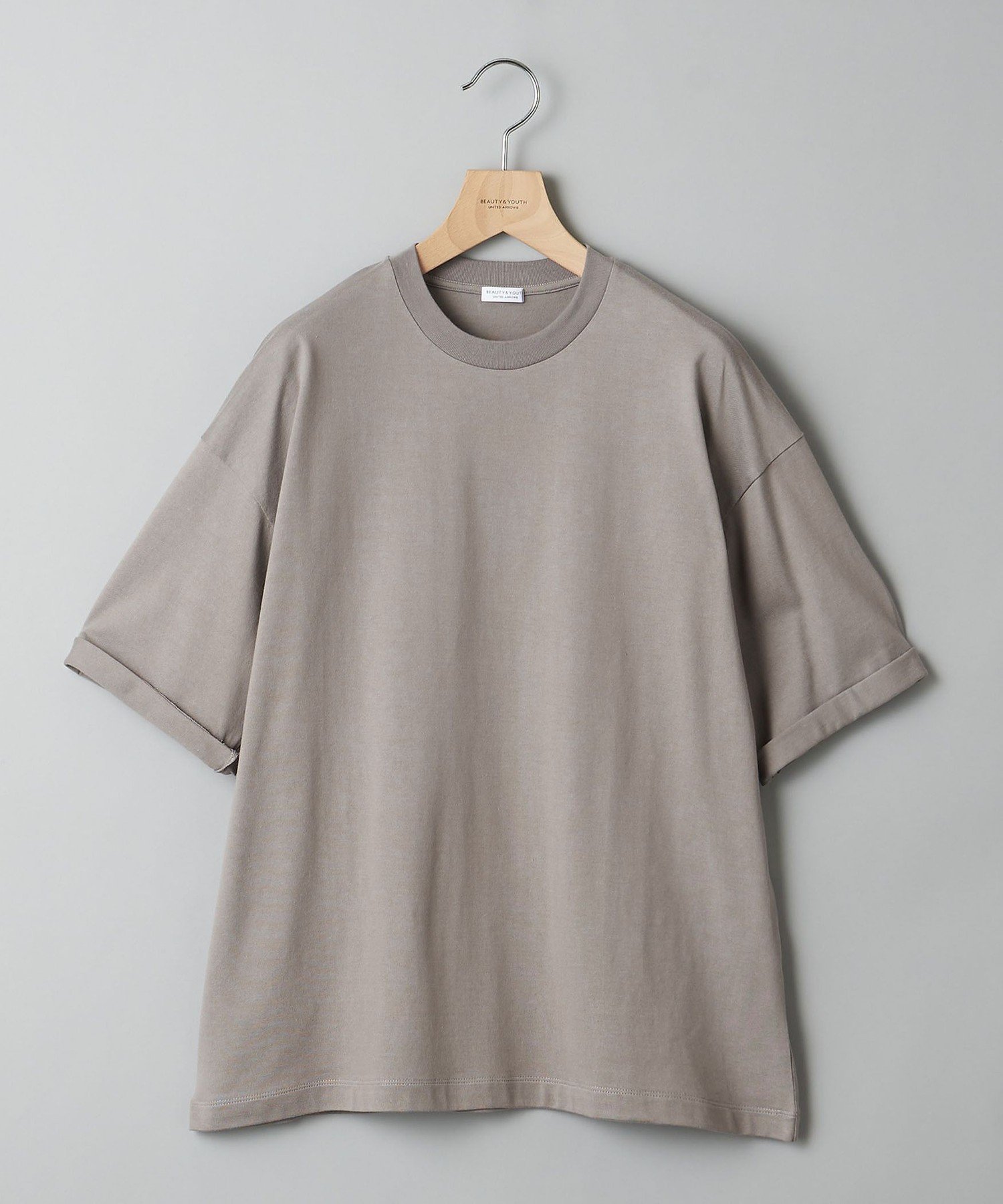 【ビューティ&ユース ユナイテッドアローズ/BEAUTY&YOUTH / UNITED ARROWS】の【WEB限定】ロールアップ ワイド テーパード Tシャツ -MADE IN JAPAN- インテリア・キッズ・メンズ・レディースファッション・服の通販 founy(ファニー) 　ファッション　Fashion　レディースファッション　Fashion for Women　トップス・カットソー　Cut & Sew Tops　シャツ・ブラウス・オフィスカジュアル　Elegant Blouses & Button-Ups　ロングTシャツ・Tシャツ　Longline T-Shirts & Tees　インナー　Innerwear　ショルダー　Shoulder, Shoulder Strap　シンプル　Simple, Minimal　テーパード　Tapered, Tapered Pants　ドロップ　Drop Shoulder, Dropped Style　バランス　Balance, Style Balance　ロールアップ　Roll-Up, Cuffed Hem　ワイド　Wide, Wide Fit　日本製　Made In Japan　LT.GRAY|ID: prp329100004825477 ipo3291000000035099783