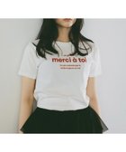 【エイミーイストワール/eimy istoire】のmerci ロゴTシャツ 人気、トレンドファッション・服の通販 founy(ファニー) ファッション Fashion レディースファッション Fashion for Women トップス・カットソー Cut & Sew Tops シャツ・ブラウス・オフィスカジュアル Elegant Blouses & Button-Ups ロングTシャツ・Tシャツ Longline T-Shirts & Tees カーディガン Cardigan, Knitwear スラックス Slacks, Dress Pants デニム Denim, Jeans Material バランス Balance, Style Balance フレンチ French, French Style 再入荷 Restock / Back in Stock エレガント 上品 Elegant thumbnail WHITE|ID: prp329100004825480 ipo3291000000035099801
