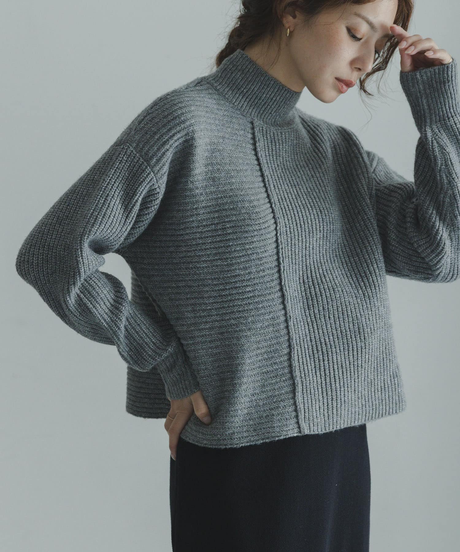 【サニーレーベル/Sonny Label / URBAN RESEARCH】の畦切替えニットプルオーバー 人気、トレンドファッション・服の通販 founy(ファニー) 　ファッション　Fashion　レディースファッション　Fashion for Women　トップス・カットソー　Cut & Sew Tops　ニット　Knit Tops & Sweaters　カジュアルプルオーバー・ニットトップス　Pullovers & Knit Tops / Casual Pullovers　2025年　2025　2025-2026秋冬・A/W　Autumn/Winter 2025–26 AW25–26　冬　Winter / This Winter　シンプル　Simple, Minimal　バランス　Balance, Style Balance　フレア　Flare, Flared　ベーシック　Basic, Essential　ボトム　Bottoms, Lower Wear　モックネック　Mock Neck, Short Turtleneck　ワイド　Wide, Wide Fit　畦　Ribbed Knit　A/W・秋冬　Autumn/Winter　 other-1|ID: prp329100004825498 ipo3291000000035100081